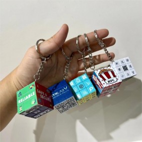 Tryck Rubiks kub 3x3 nyckelring – nyckelring Rubiks kub...