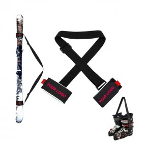 Skitransportrem / Skateboard-axelband, justerbara skida...