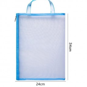 Dokumentpåse med dragkedja – Mesh plastpåse med logotry...