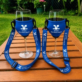 Vinglashållare i neopren med eget tryck och lanyard | P...