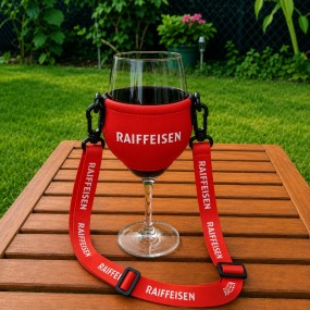 Vinglashållare i neopren med egen logotyp och lanyard |...