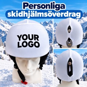 Personligt tryckt skidhjälmsöverdrag