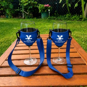 Vinglashållare med tryck – Neopren med lanyard och egen...