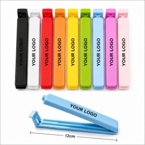 Förslutningsklämma med logotyp | Anpassade reklamproduk...